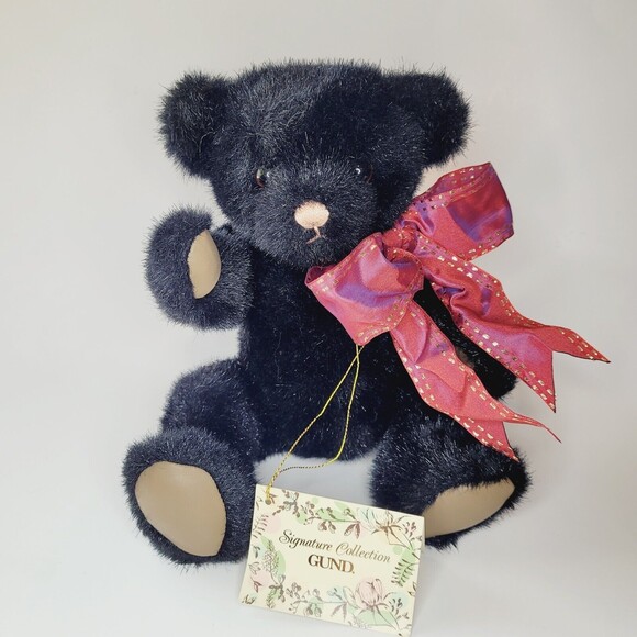 Vintage 11" Gund Limited Edition BlackJack Bear Plush 1990 Jointed & Head Moves - Picture 2 of 11